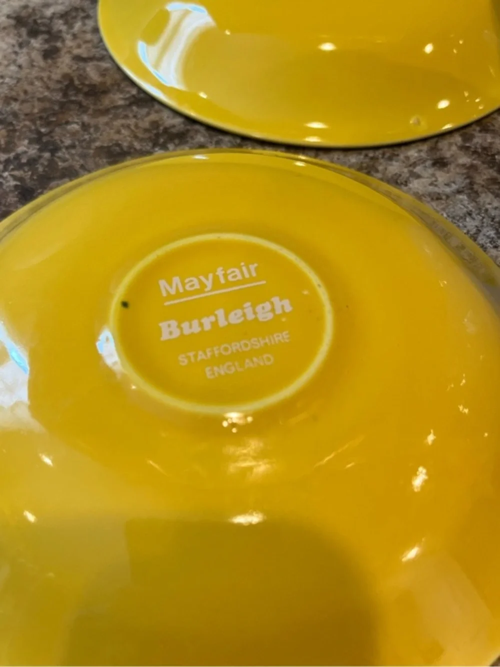 Mayfair Burleigh Bright Blue and Yellow Teacup and Saucer Set - 2pcs England